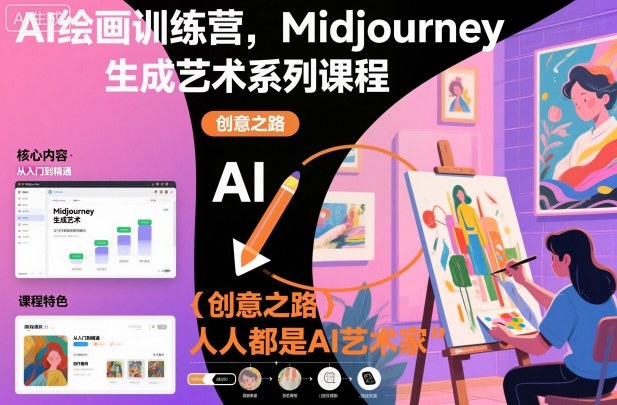 AI绘画训练营，Midjourney生成艺术系列课程，人人都是AI艺术家-兰欣行教
